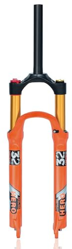 HZXQCVB 26/27,5/29'' Forcella con Sospensione MTB Tubo Diritto/Conico da 1 1/8'' Escursione 100mm Freno A Disco Forcelle Pneumatiche QR 9x100mm Forcella Anteriore(Straight,27.5in)
