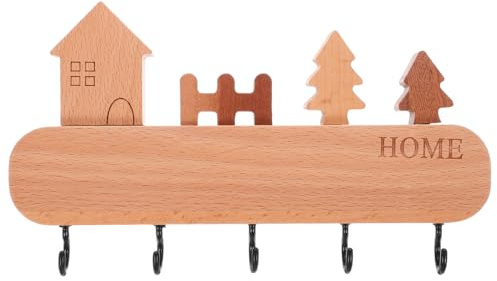 Amosfun Porte-Clés Mural Rangement Clef Mural Avec Crochets Pour Entrée Couloir Et Cuisine Support Suspendu Pour Clés Manteaux Et Accessoires Installation Facile 23.00 X 13.50 X 2.00 cm