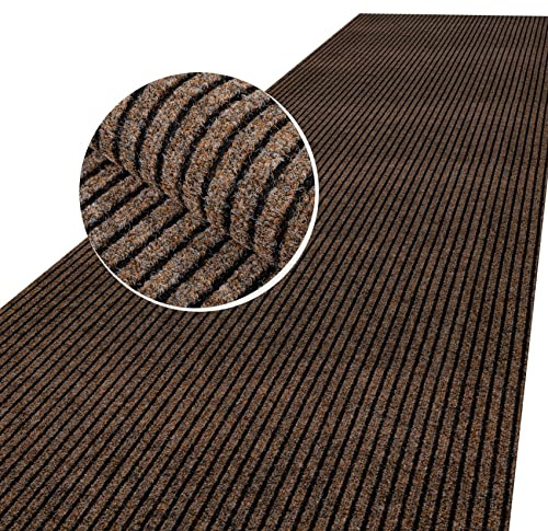 Schmutzfangmatte Teppich Läufer Meterware Schmutzfangläufer rutschfest & zuschneidbar Outdoor Indoor Sauberlaufmatte für Flur Gewerbe Büro Gastronomie Keller Mischa 160x140cm Braun