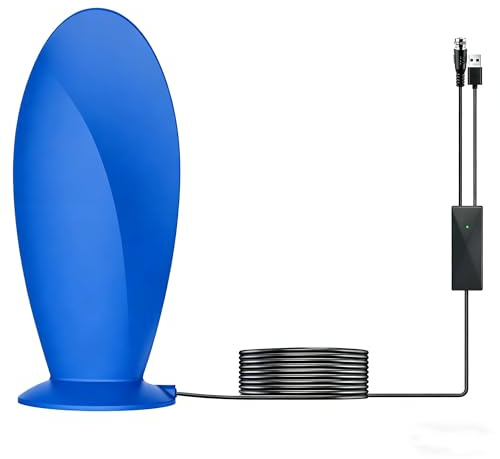 Antenna TV per interni, 2025 Smart TV ariels per interni, con ripetitore di segnale, raggio di ricezione fino a 560 miglia, cavo antenna da 5,5 m