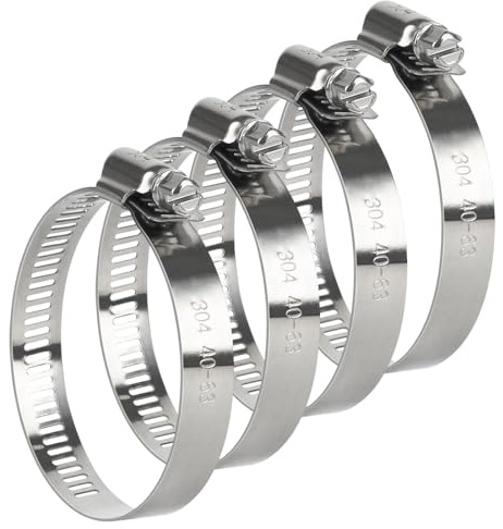4 Pezzi Fascette Stringitubo Set, Fascette Metalliche 91-114 mm, Fascettes in Acciaio Inox, Fascetta Stringitubo Regolabile