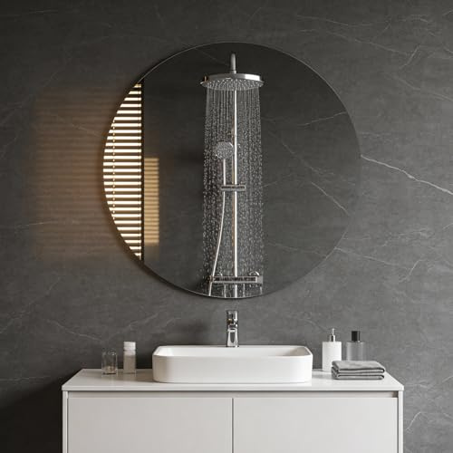 CROWNSHOP Bathroom Mirror with LED Lights 100x60cm Demister Touch Sensor | IP54 Waterproof | 5mm HD Explosion-Proof Glass | Detachable Plug | Memory Lighting Horizontal/Vertical Mount