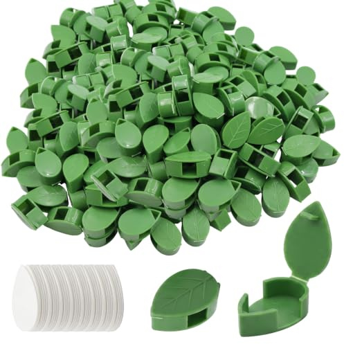OMJMYY 100 Piezas Clips para Plantas Trepadoras, Clip de Fijación de Planta Soporte Autoadhesivo para Plantas Jardín Balcó Hiedra Filodendro