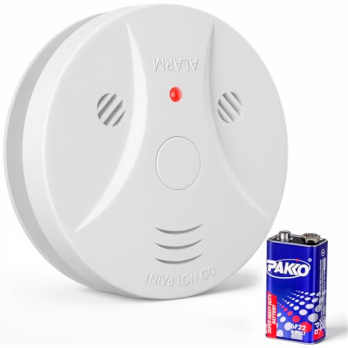 Kitire Smoke Alarm for Home, Smoke Detector with DC 9V Battery & Test Button, Smoke Detectors for Home Bedroom Hallway Caravan