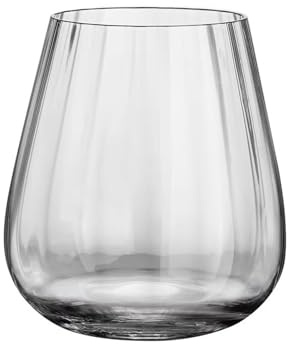 S5b8W3g7 Bicchieri Bicchiere da acqua senza stelo a strisce verticali trasparenti 15 once, bicchieri whisky in cristallo soffiato a mano for bar e ristoranti di casa Latte