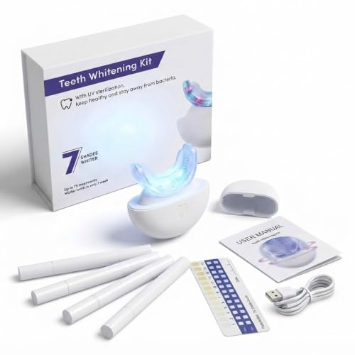LED Teeth Whitening Kit with 4 Teeth Whitening Gel & Storage Case
