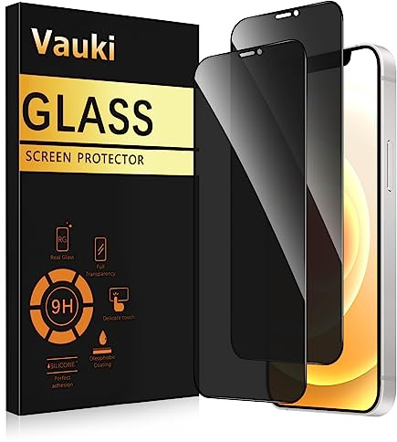 Vauki Sichtschutz Schutzfolie für iPhone 12/iPhone 12 Pro Schutzglas 2 Stück,9H Härte Privacy Displayschutzfolie,Privatsphäre Anti-Spy Bläschenfrei Kratzfest Blickschutzfolie für iPhone 12/12 Pro,6.1