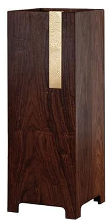 MYVVKIA umbrella stand for hallway Solid Wood Umbrella Stand, Rectangular Umbrella Holder Storage Rack Umbrella Bucket with Plastic Water Tray and Brass Hook, Home Office Entranc