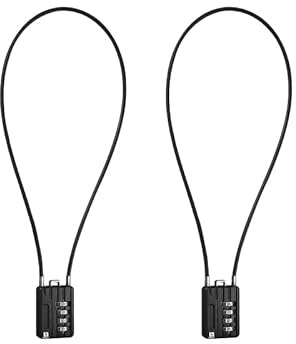 RESET-200 4-Digit Combination Cable Padlock, 3 mm, 50 cm, 2 Pack | Includes 2 locks. 50 cm measures cable only, not the lock body; the 3 mm cable and end fitting must pass each opening.