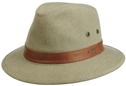 Stetson Traveller Sombrero de Tela Proteccion UV 40 Cinta de Piel Hombre Todo el ano