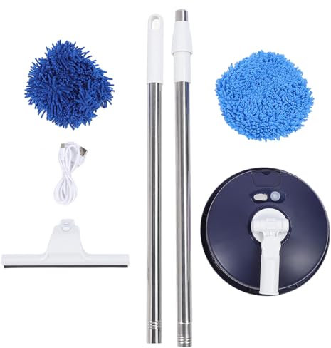 CHEOTIME Electric Spin Scrubber, Cordless Cleaning Brush For Bathroom With 42.5-52.8in Adjustable Long Handle, Power Shower Cleaner Brush For Tub,Tile, Floor, Car (Blue)