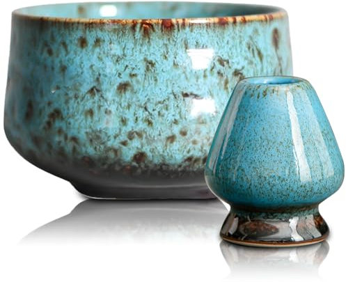 GOMETY Bol Traditionnel De Matcha: Ensemble De 2 Bols Chics En Céramique, Idéal Pour Les Cérémonies De Thé Élégantes Et L'Usage Quotidien, Parfait Pour Les Amateurs De Thé (Bleu, 560 ml)