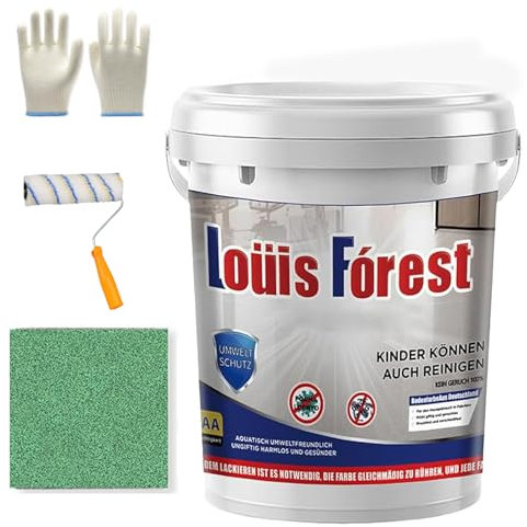 Vgpbphj Louis Forest, Vernice epossidica per pavimenti, colore sabbia per pavimenti, rivestimento lucido effetto marmo, rivestimento impermeabile e antiscivolo per pavimenti del garage (verde