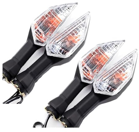 Luces Señal Giro para Kaw&asaki Z900 Z125 Z750 Z650 Z300 Z400 Z800 Z1000 Indicadores De Giro De Motocicleta Luz De Señales De Giro De Motocicleta Intermitentes para Motocicleta(4PCS Light Clear)