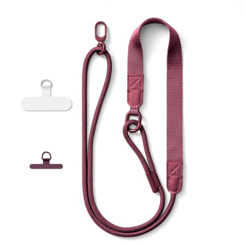 MORSUNBELA Handykette Universal Handyband zum Umhängen Verstellbar Rot