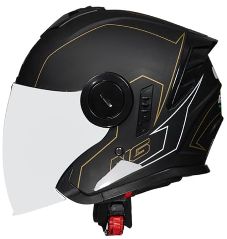 Casco Moto Jet 3/4 Aperto Moto Caschi Per Donna Uomo ECEDOT Omologato Caschi Cromwell Casco A Scodella Per Scooter Con Doppia Visiera Mezzo Casco Da Motociclista 24,M:57-58CM