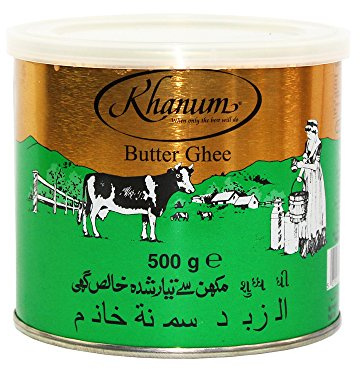 Butter Ghee - Indisches Butterfett (99,8%) zum Braten und Kochen, 12 x 500g [als 1er, 4er und 12er Packung erhältlich]
