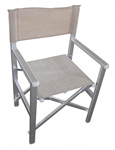 MilaniHome Sessel Regiestuhl Textilene klappbar blau für Camping Strand Meer Pool Garten Outdoor