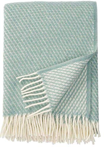 KLIPPAN: Creme-hell rauchblaue Wolldecke