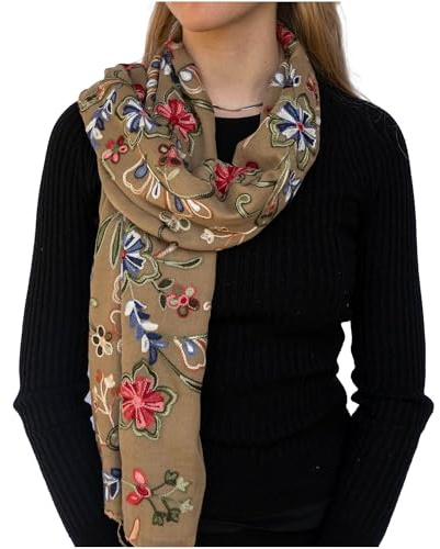 NELUHA - Schal Damen aus leichter Baumwolle - 100% Baumwollschal für Frühling, Herbst und Winter - Angenehm und weich - Schals und Tücher Accessoire 166cm x 85cm