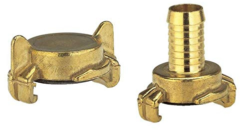 GARDENA Messing-Blindkupplung: Endkappe zum Verschließen des GARDENA Schnellkupplungs-Verteilers & Messing-Schnellkupplungs-Schlauchstück: Schlauchadapter für 19 mm (3/4)-Schläuche