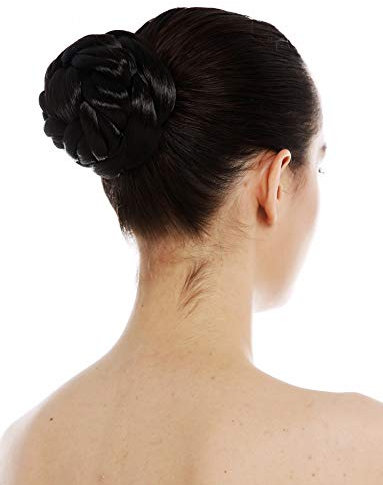 WIG ME UP - TYD-0031-4 Haarteil Dutt Haardutt Haarknoten Chignon traditionell geflochten Dunkelbraun