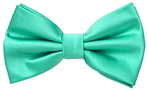 MASADA Herren Fliege Seidenlook, stufenlos verstellbar, handgefertigt, Hakenverschluss - 12 x 6 cm 100% Polyester