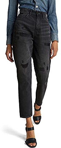 G-STAR Janeh Ultra High Waist Mom Ankle Straight Jeans, Svart, 26W / 28L