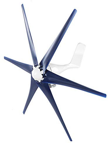 Turbinas de viento profesionales de 6 palas, generador de viento de 1600W, monitor para la luz de calle(blue, 24V)