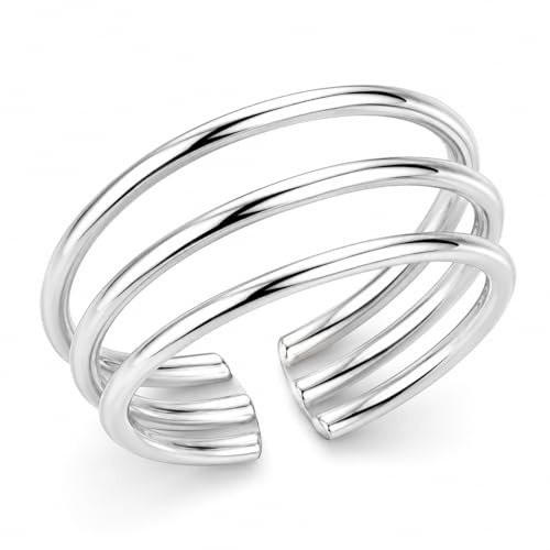 FIVE-D Ring Zehenring Zehring Damen Ring 925 Sterling Silber (3 Ringschleifen)