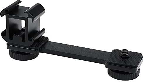 EMSea Adaptateur de Fixation pour Griffe - Triple Barre d'extension avec vis de 6,35 mm - Alliage d'aluminium Noir - Stabilisateur pour appareils Photo de Sport et moniteurs DSLR