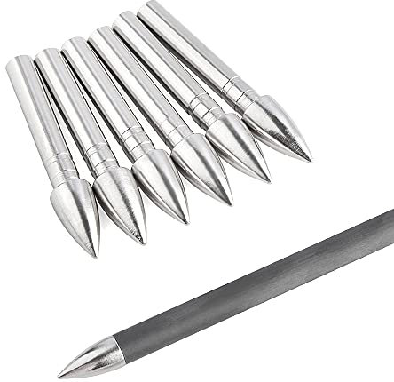 AMEYXGS 50 Stück Bogenschießen Field Points 62 Grain Pfeilspitzen Einsätze Broadheads Kleber in Pfeilspitze für Innendurchmesser 4,2 mm Carbonpfeile (62grain)