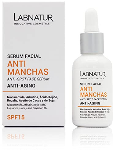 Sérum visage anti-taches – Illuminateur et unifiant – Labnatur | Avec niacinamide, arbutine, acide kojique – Atténue taches et marques – Anti-âge naturel, végan – Fabriqué en Espagne – 30 ml