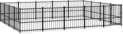 vidaXL Hundgård för utomhusbruk stål 18,82 m², hundgård, valphage, hundinhägnad, hundgårdar, valphagar, hundinhägnader, hundbur, hundburar