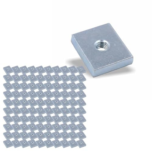 Nutenstein | Gewindeplatte 19x16x4 mm M5 Gewinde mittig | Stahl galvanisch verzinkt (100 Stück)