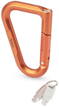 Matador BetaLock (Orange) - Locking Carabiner Clip & Travel Lock 2-in-1; TSA Lock for Luggage & Travel; Heavy Duty Carabiner w/Keys Included, Great for EDC, Backpacking, Hiking, Camping
