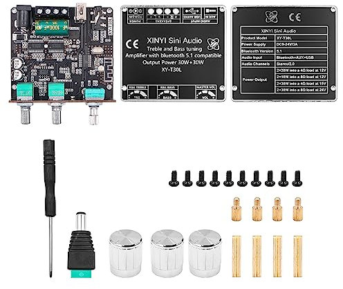 T30L Bluetooth Amplificatore Digitale Modulo Scheda 2.0 Stereo Dual Channel 30W x 2 con Regolazioni Bassi Alti e Bassi