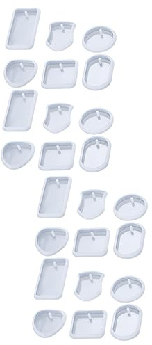 MAGICLULU 24piezas Moldes De Silicona Para Resina Epóxica Moldes Para Manualidades De Colgantes y Llaveros Flexibles y Reutilizables