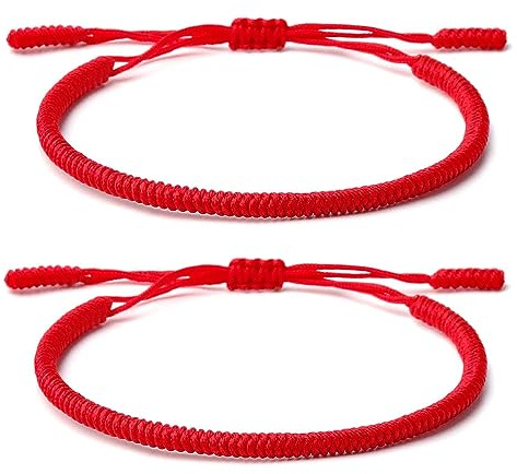 ZYMGUO Une paire de Bracelet Tibétain Porte Bonheur + Cadeau Bouddhiste! Taille ajustable Tressé à la Main en Corde. Fil Pour Poignet Homme et Femme. Ficelle chance d'Amitié (1)