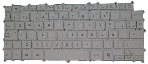RTDPART Teclado retroiluminado para Ordenador portátil para LG 13U70P 13U70P-G 13U70P-G.ARW5U1 13UD70P 13UD70P-GX30K GX50K GX70K español SP Blanco sin Marco