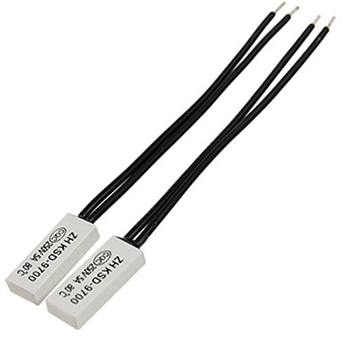 2PCS KSD9700 NC Bimetall-Thermostat-Temperaturschalter 80C 176F 250V 5A Ersatzschalter