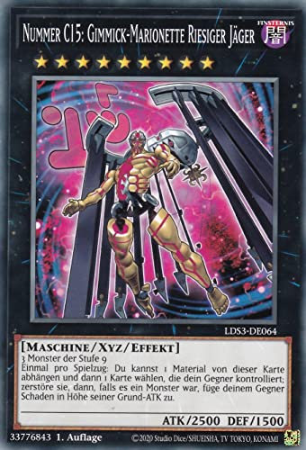 LDS3-DE064 - Nummer C15: Gimmick-Marionette Riesiger Jäger - Common - 1. Auflage - Deutsch - Legendary Duelists: Season 3 - mit LMS Trading Fieldcenter-Karte Yugioh