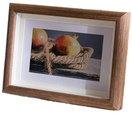 marysgift Picture Frames with Mounts Wooden Photo Frame with Perspex Front for Artworks Display or Hang Your Artwork (Brown, 5x3.5)
