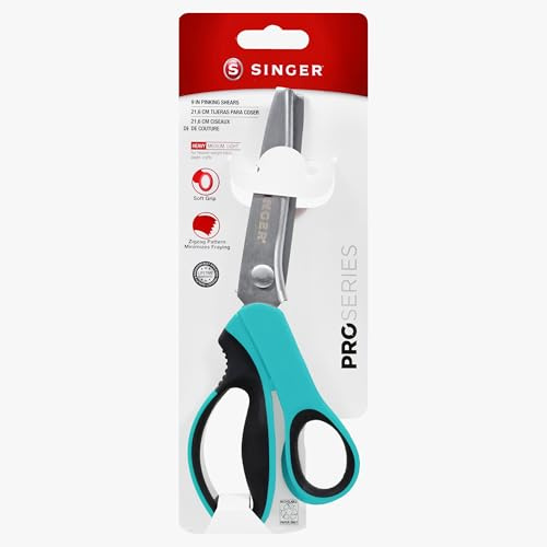 SINGER ProSeries 22,9 cm rosa Schere, robuster Edelstahl, Zick-Zack-Schnitt für nicht ausfransenden Stoff, Nähen und Basteln von Kanten