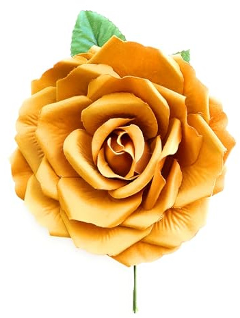 Fiore Fiamminga Grande Ornamento di Capelli Fiore Tipico Danza Fenicottero, Fiere di Aprile e Romeries Fiori Fiamminghi per il Vestito Fenicottero, Fiore Fiamma Senape Ø19cm