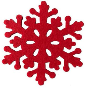 SYSUII 16 sottobicchieri decorativi natalizi in feltro, con fiocco di neve, motivo foglia d'acero, tovagliette per bicchieri, bevande, tazze lavabili, Ø 10 cm, decorazione da tavolo