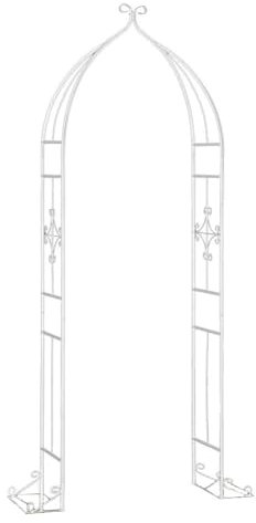 Arche grimpante en fer pour jardin - 205 x 80 cm - Barre transversale extensible - Blanc
