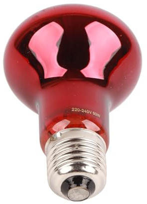 Topyond Lampada Riscaldante per Rettili a Infrarossi RS da 60 W, Fonte di Calore 24 Ore, Lampadina Riscaldante Rossa per Tartarughe, Draghi Barbuti e Cura e Lucertole, Lampada