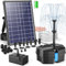 POPOSOAP Solar Pond Filter Built-in 3000mAh Battery Backup, 8W Solar Pond Filter with Water Pump, Pond Filter with Water Shortage Protection & Clear Tubing for Ponds Fish Tank Bird Bath Garden