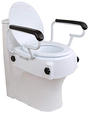 WXPXYBF Sedile WC rialzato con braccioli Altezza Regolabile (6, 10 e 14 cm) Ausilio per disabili per Anziani e disabili Sedile di Sicurezza per Il Bagno